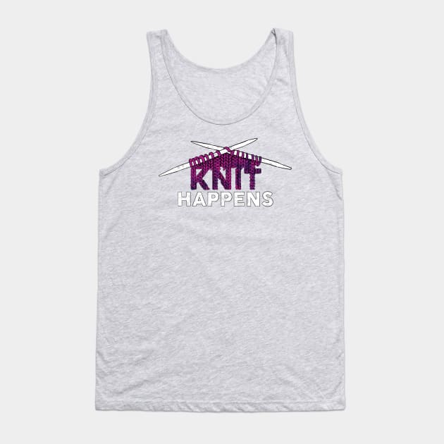 Knit Happens Funny Knitting Design Tank Top by polliadesign